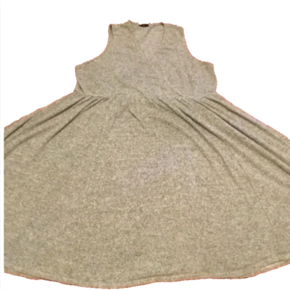 Torrid Knit Babydoll Swing V- Neck Dress Sleeveless 3X Gray Soft A-line